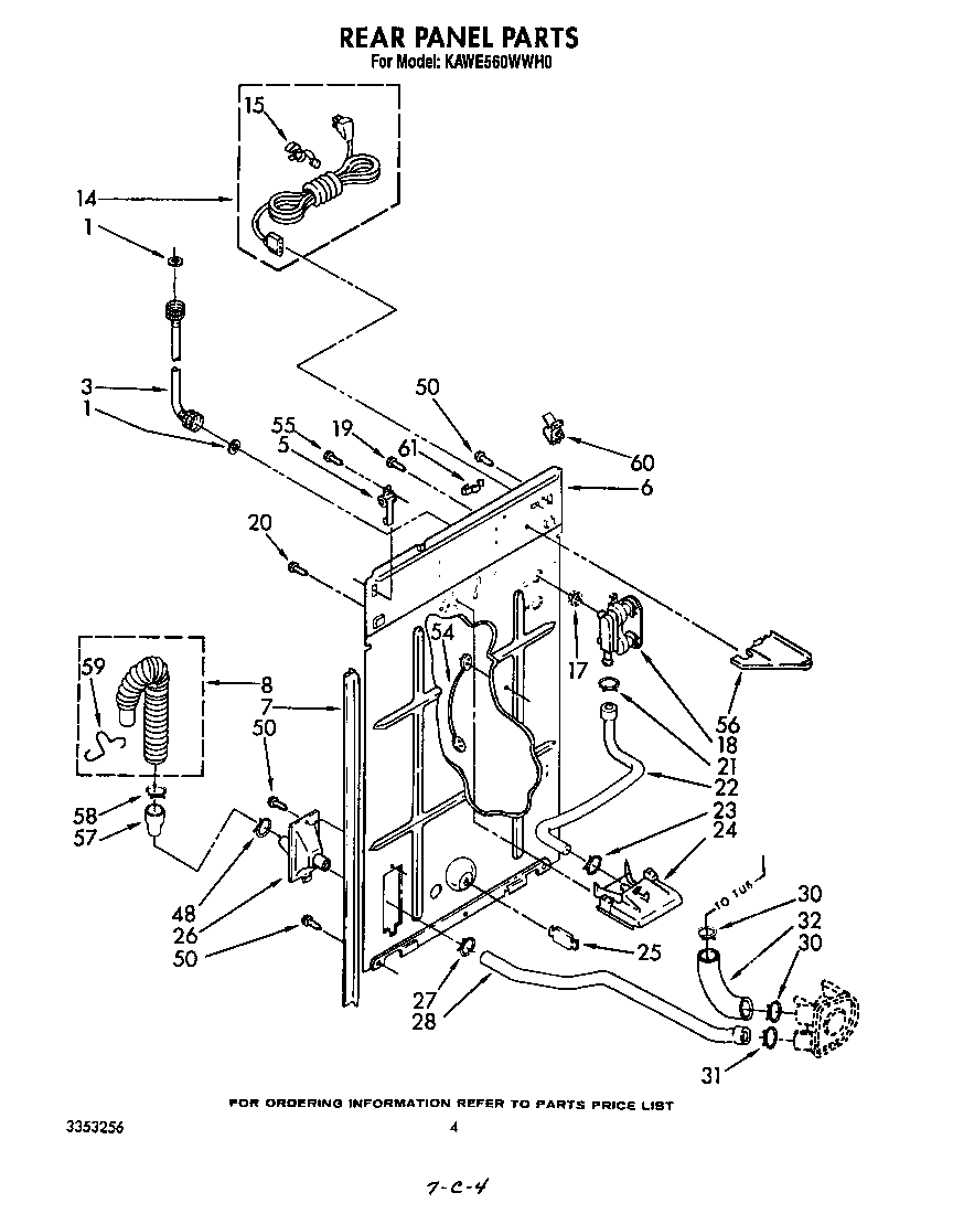 KitchenAid KAWE560WWH0 rear panel diagram