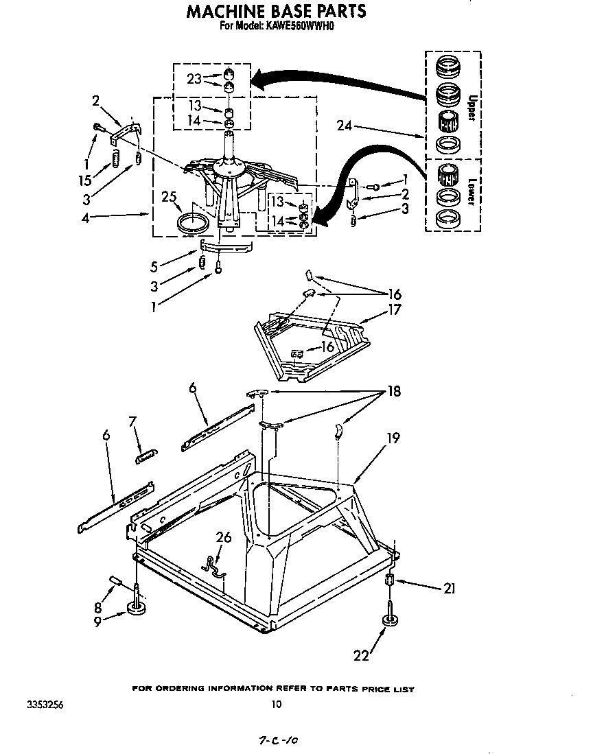 KitchenAid KAWE560WWH0 machine base diagram