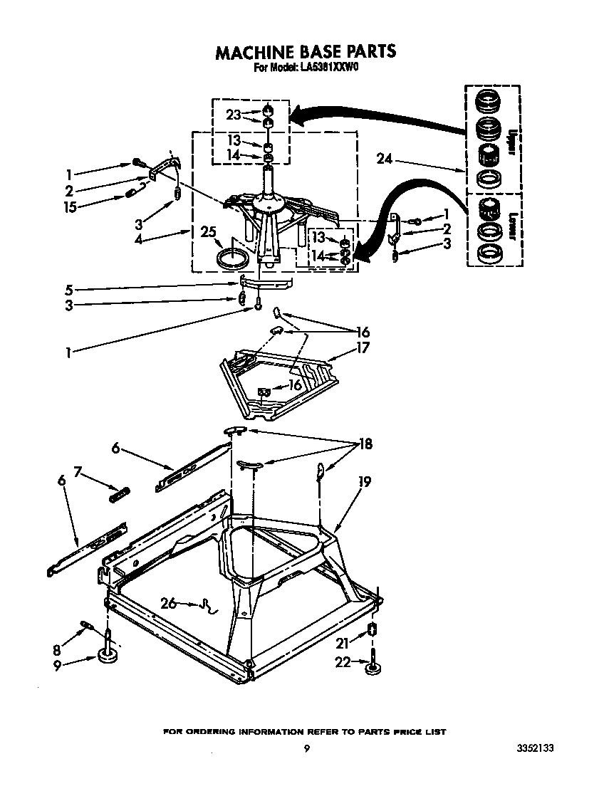 Whirlpool LA5381XXW0 machine base diagram