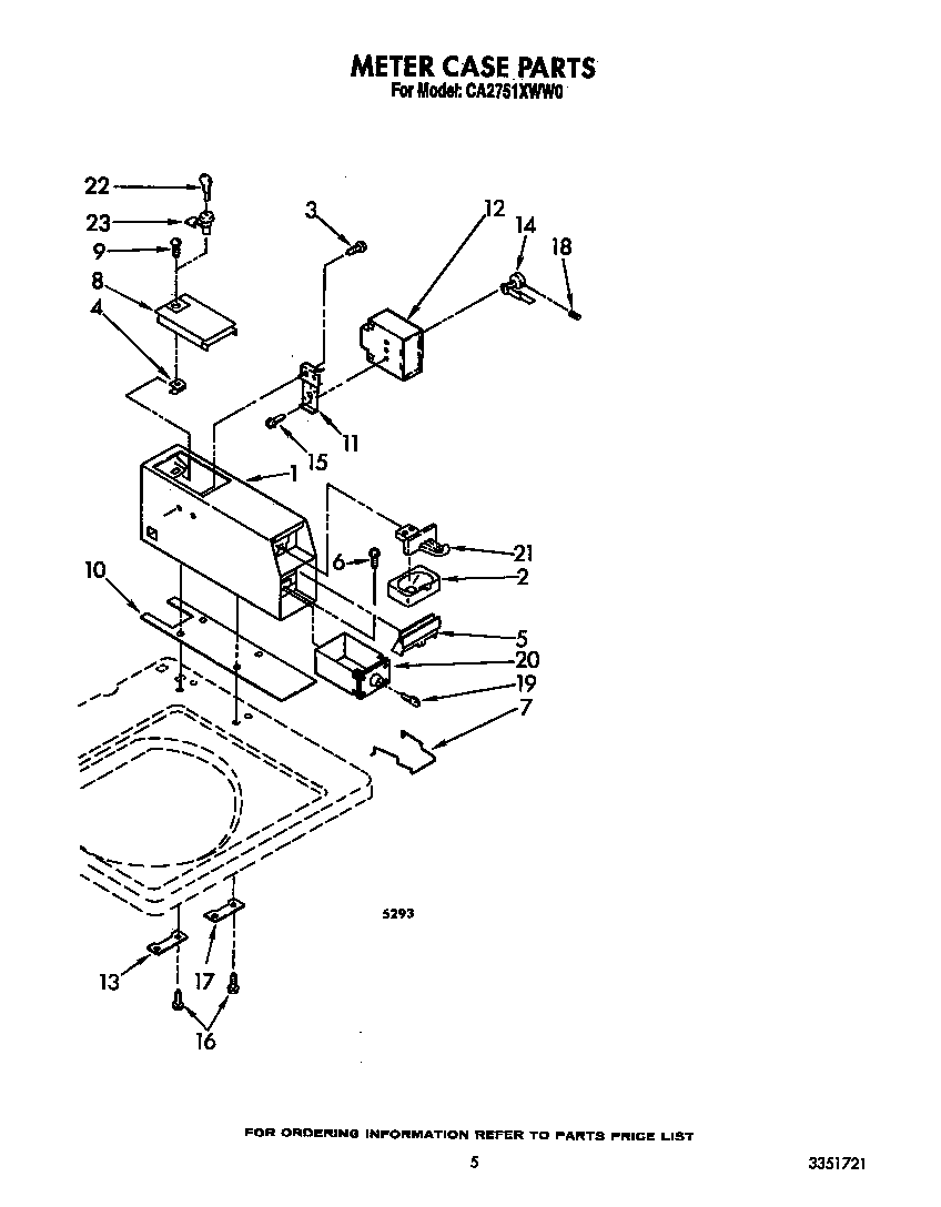 Whirlpool CA2751XWW0 meter case diagram