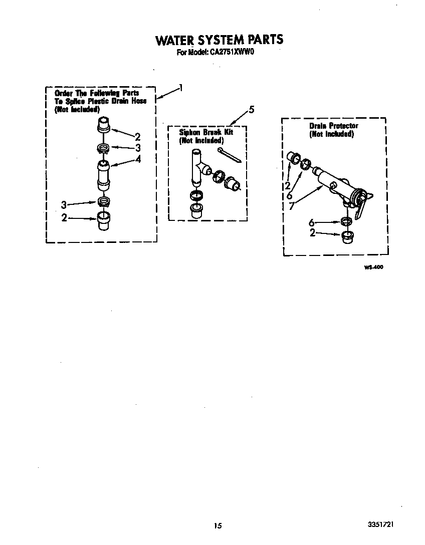 Whirlpool CA2751XWW0 water system diagram