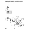 Whirlpool LA9480XWW1 brake, clutch, gearcase motor and pump diagram