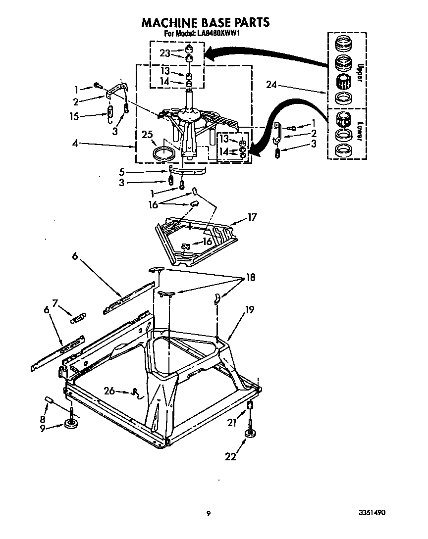 Whirlpool LA9480XWW1 machine base diagram
