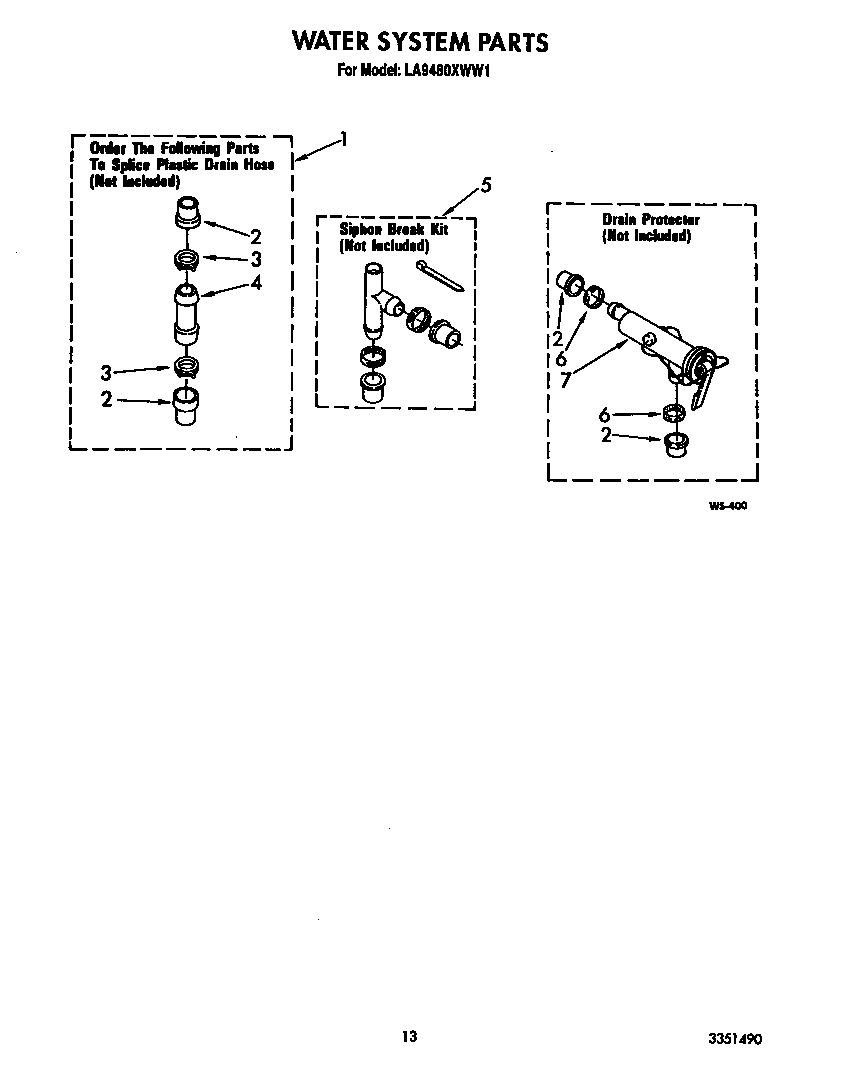 Whirlpool LA9480XWW1 water system diagram