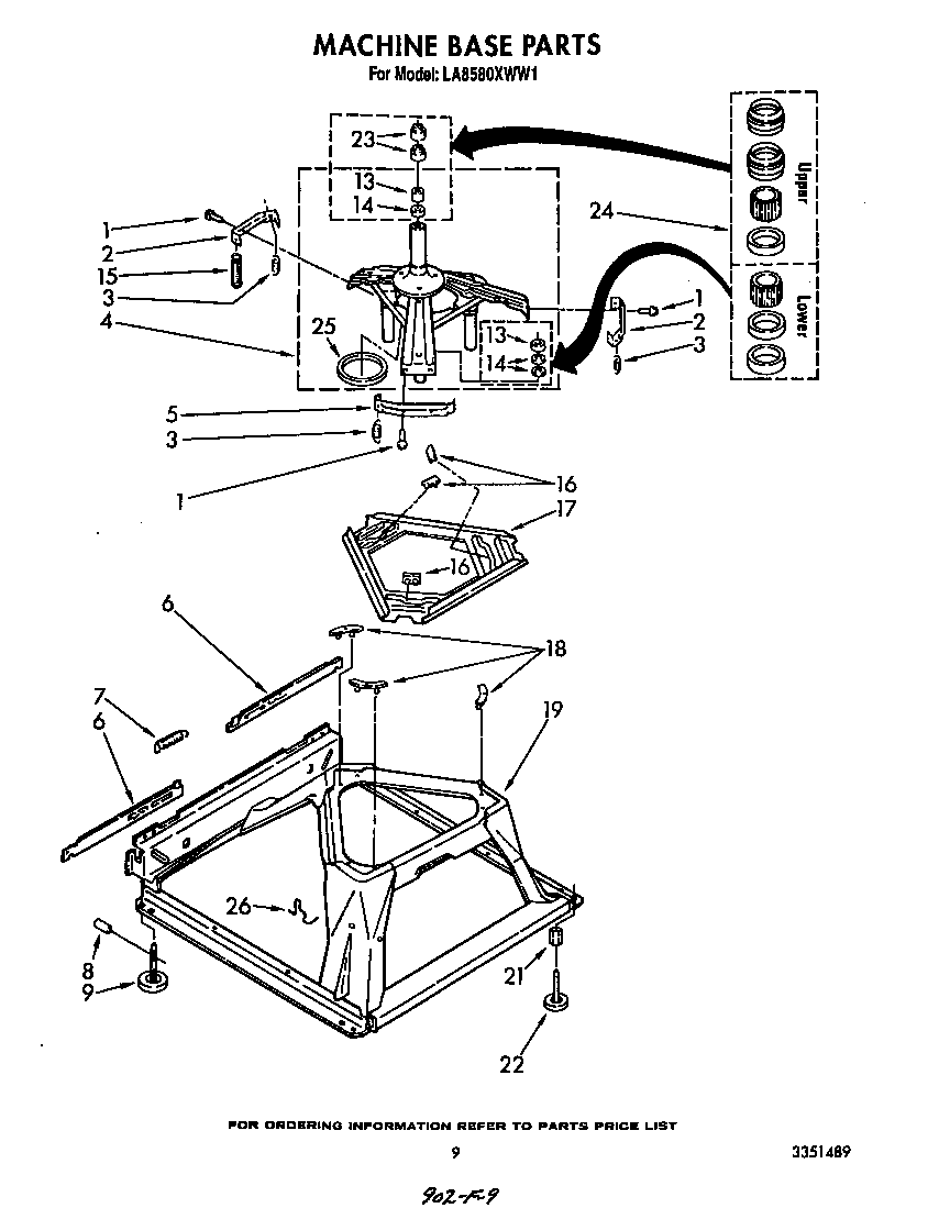 Whirlpool LA8580XWW1 machine base diagram