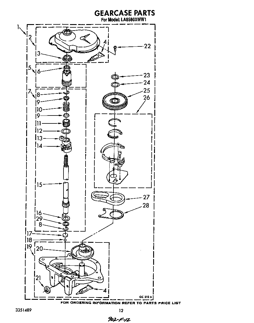 Whirlpool LA8580XWW1 gear case diagram