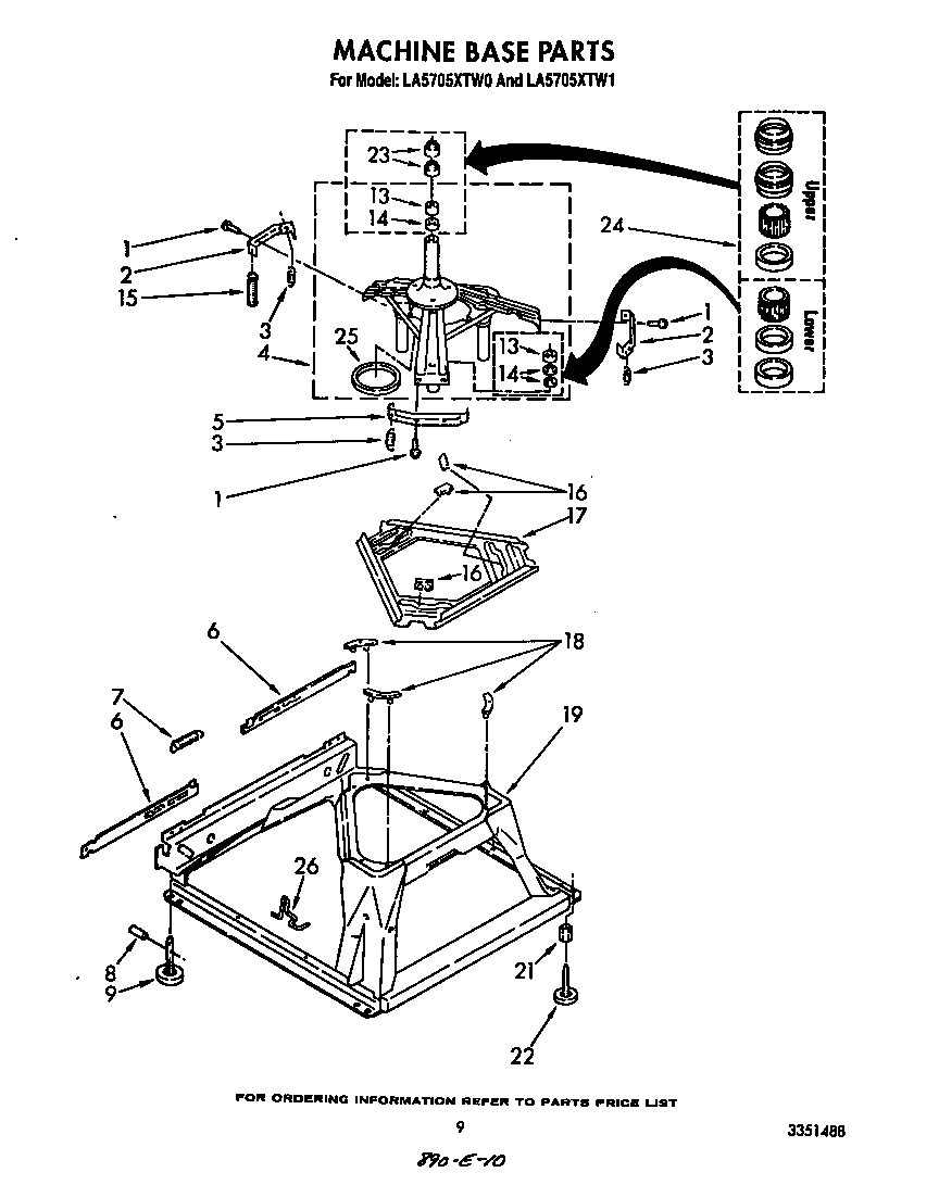 Whirlpool LA5705XTW1 machine base diagram