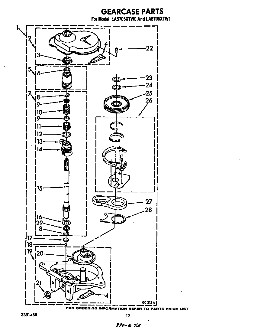 Whirlpool LA5705XTW1 gearcase diagram