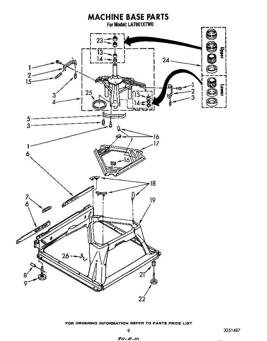 Whirlpool LA7801XTW0 machine base diagram