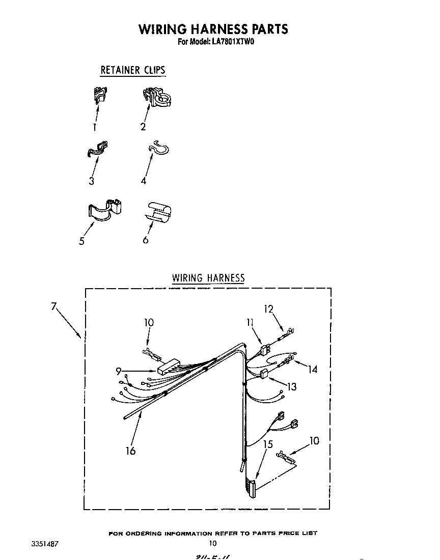 Whirlpool LA7801XTW0 wiring harness diagram