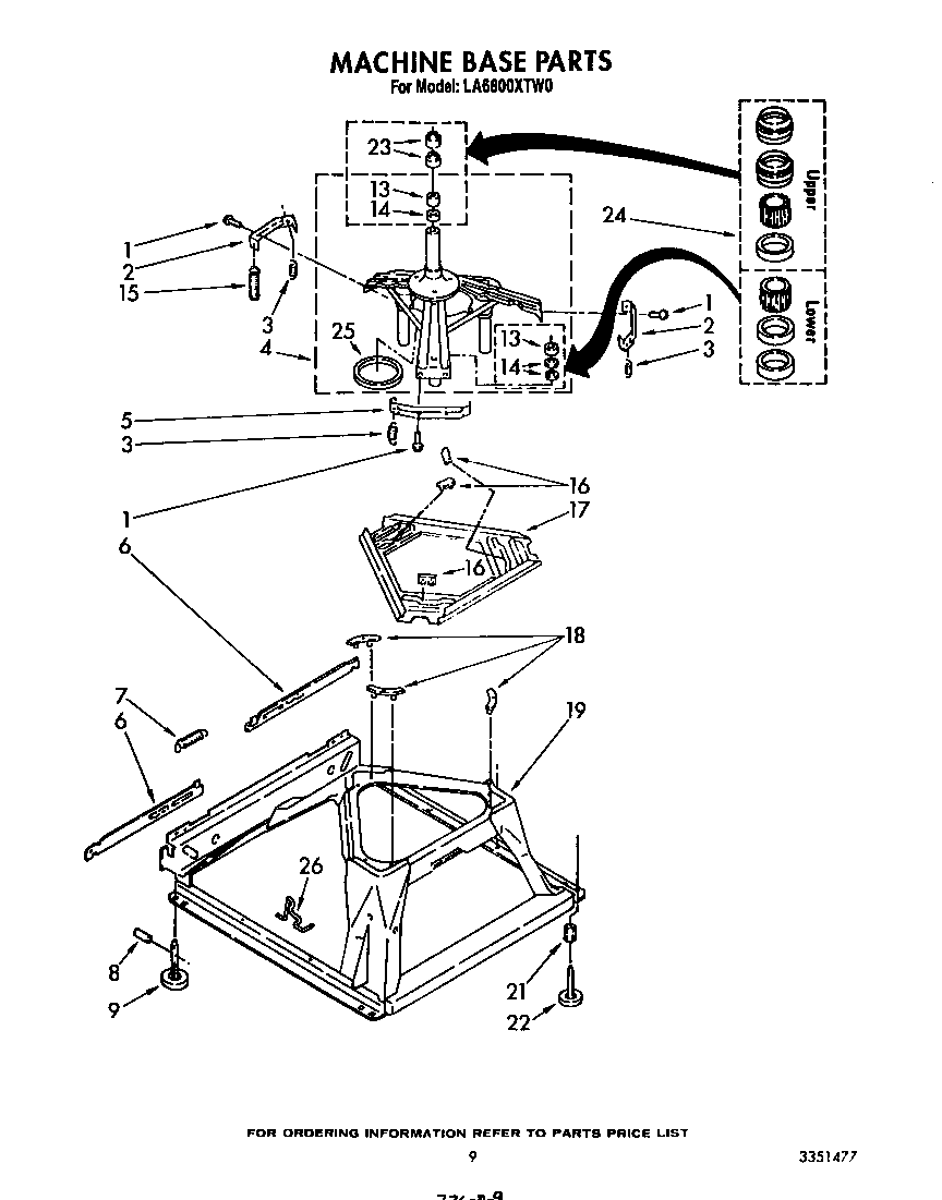 Whirlpool LA6800XTW0 machine base diagram