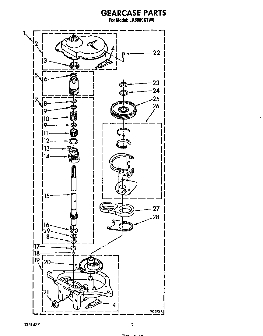 Whirlpool LA6800XTW0 gearcase diagram