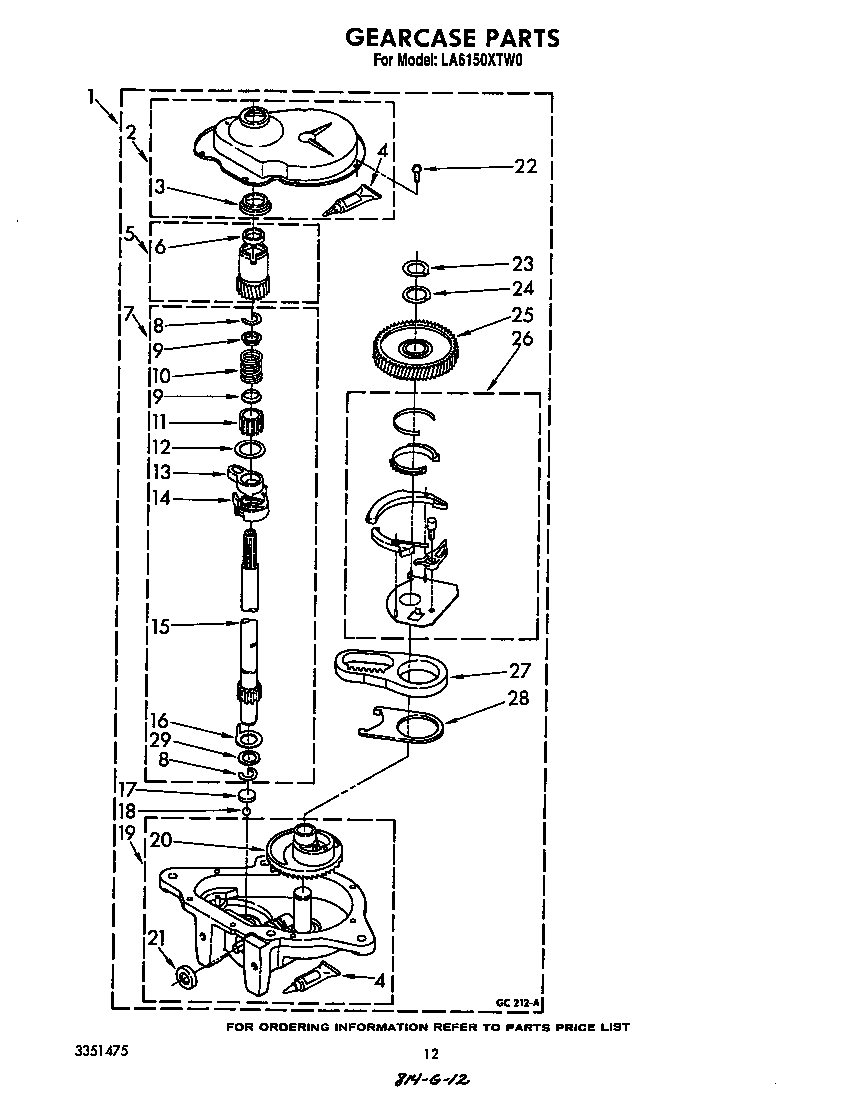 Whirlpool LA6150XTW0 gearcase diagram
