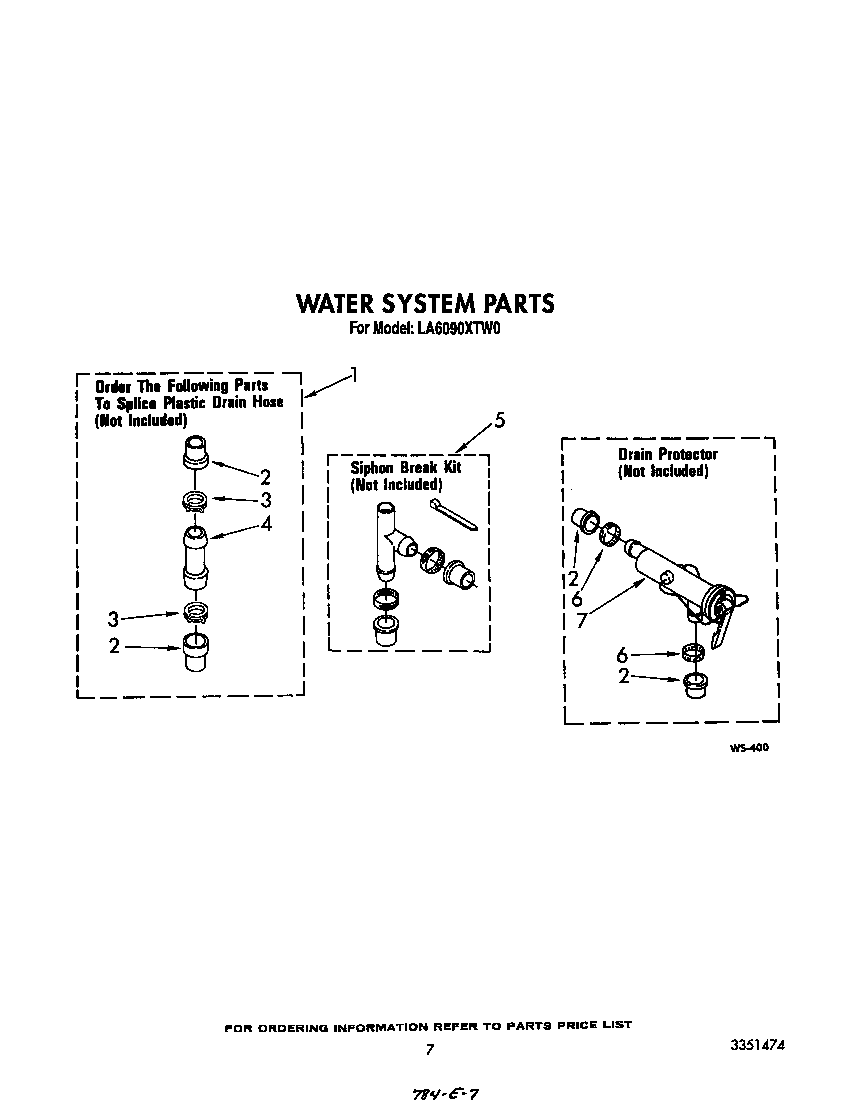 Whirlpool LA6090XTW0 water system diagram