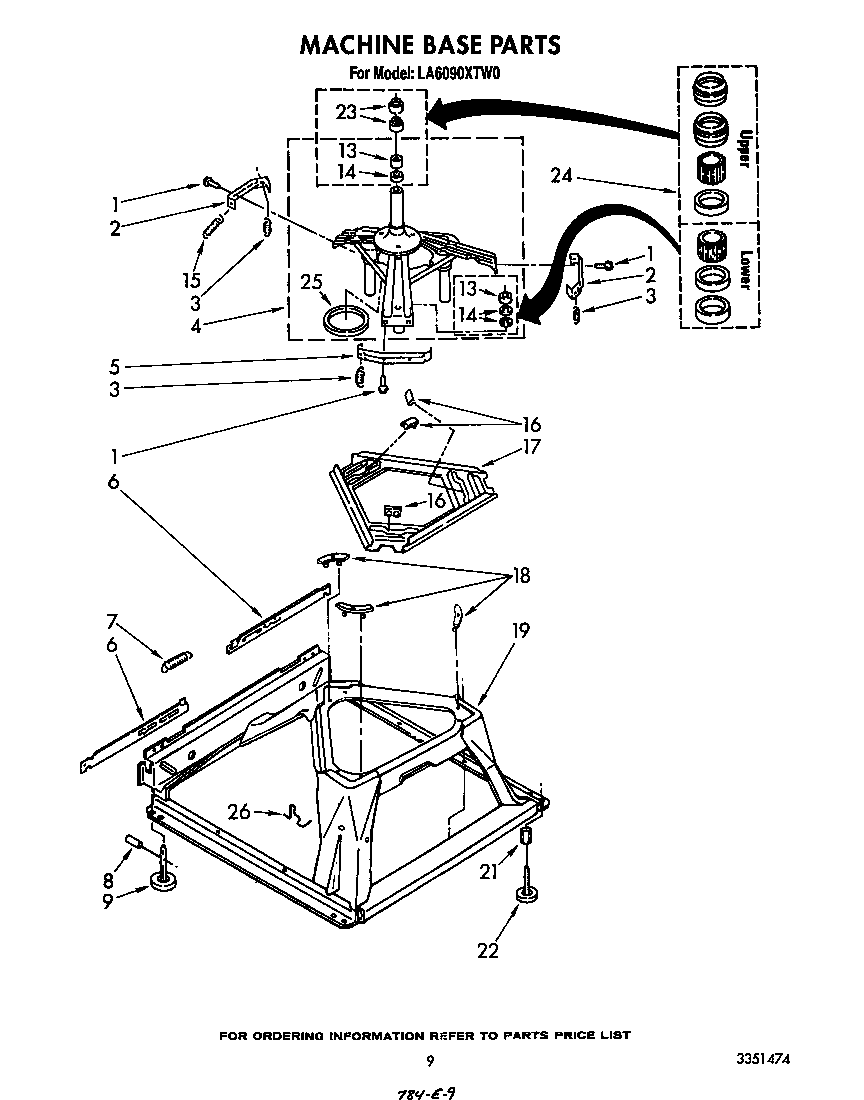 Whirlpool LA6090XTW0 machine base diagram