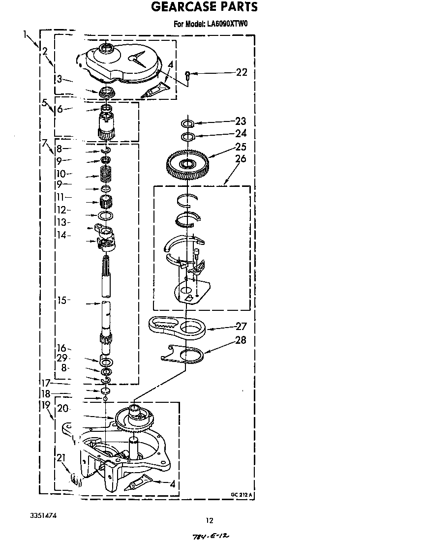 Whirlpool LA6090XTW0 gearcase diagram