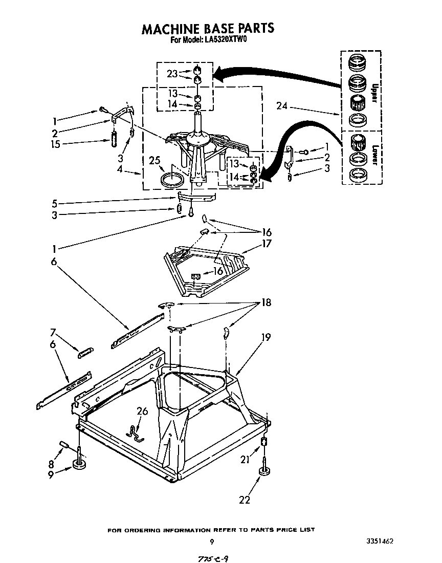 Whirlpool LA5320XTW0 machine base diagram