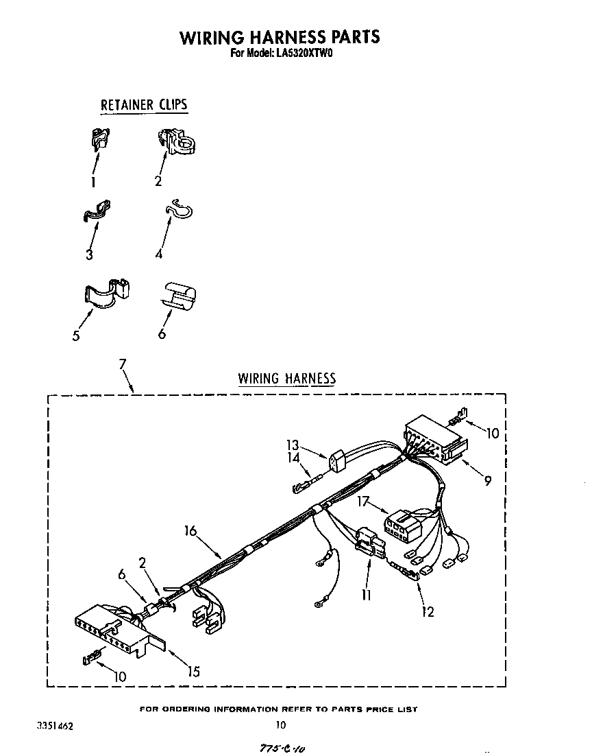 Whirlpool LA5320XTW0 wiring harness diagram