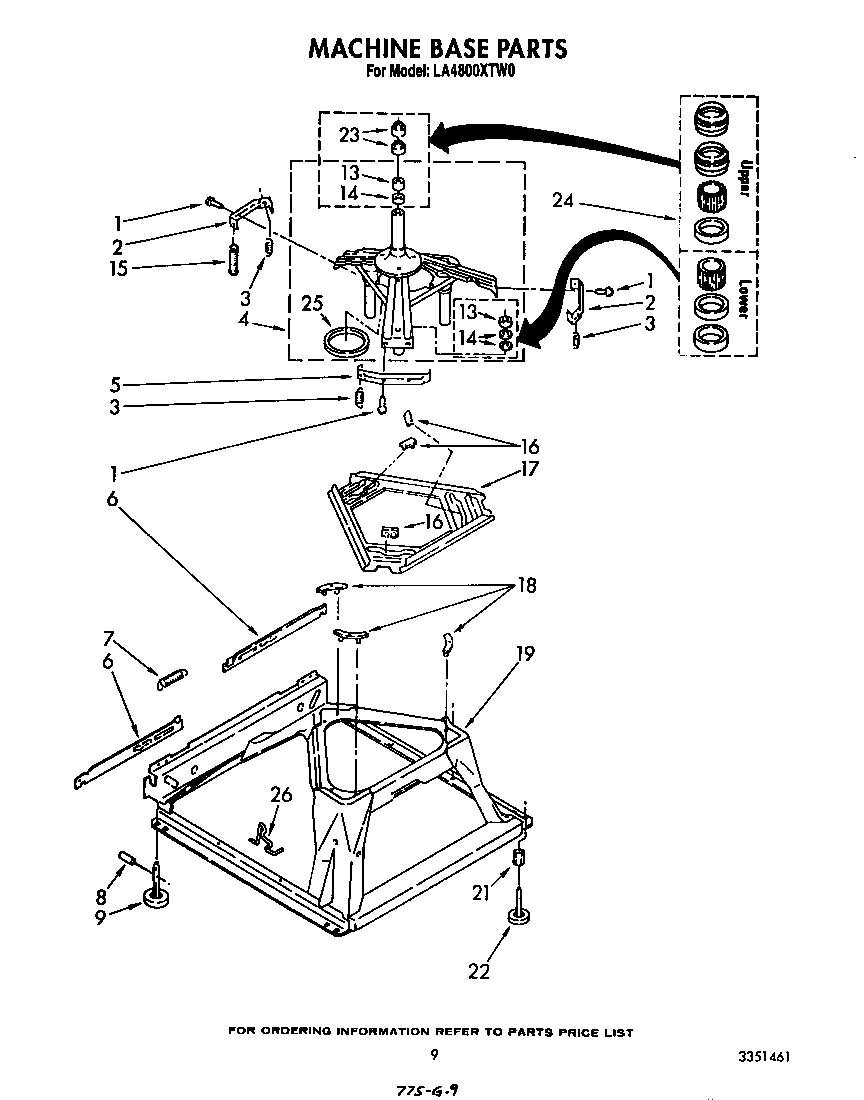 Whirlpool LA4800XTW0 machine base diagram