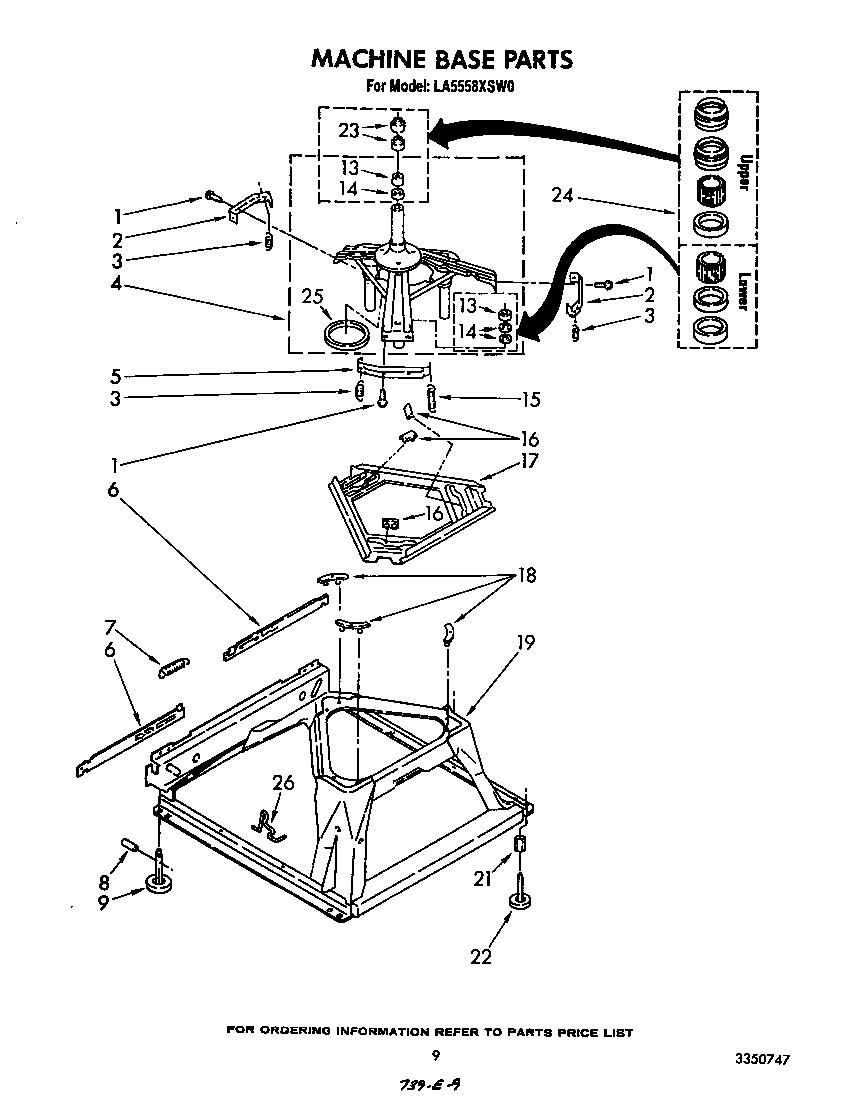 Whirlpool LA5558XSW0 machine base diagram