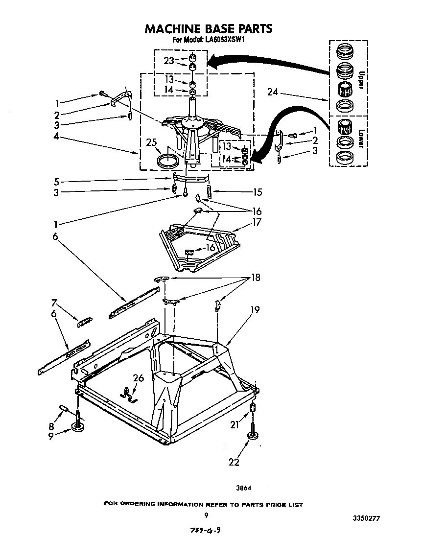 Whirlpool LA6053XSW1 machine base diagram