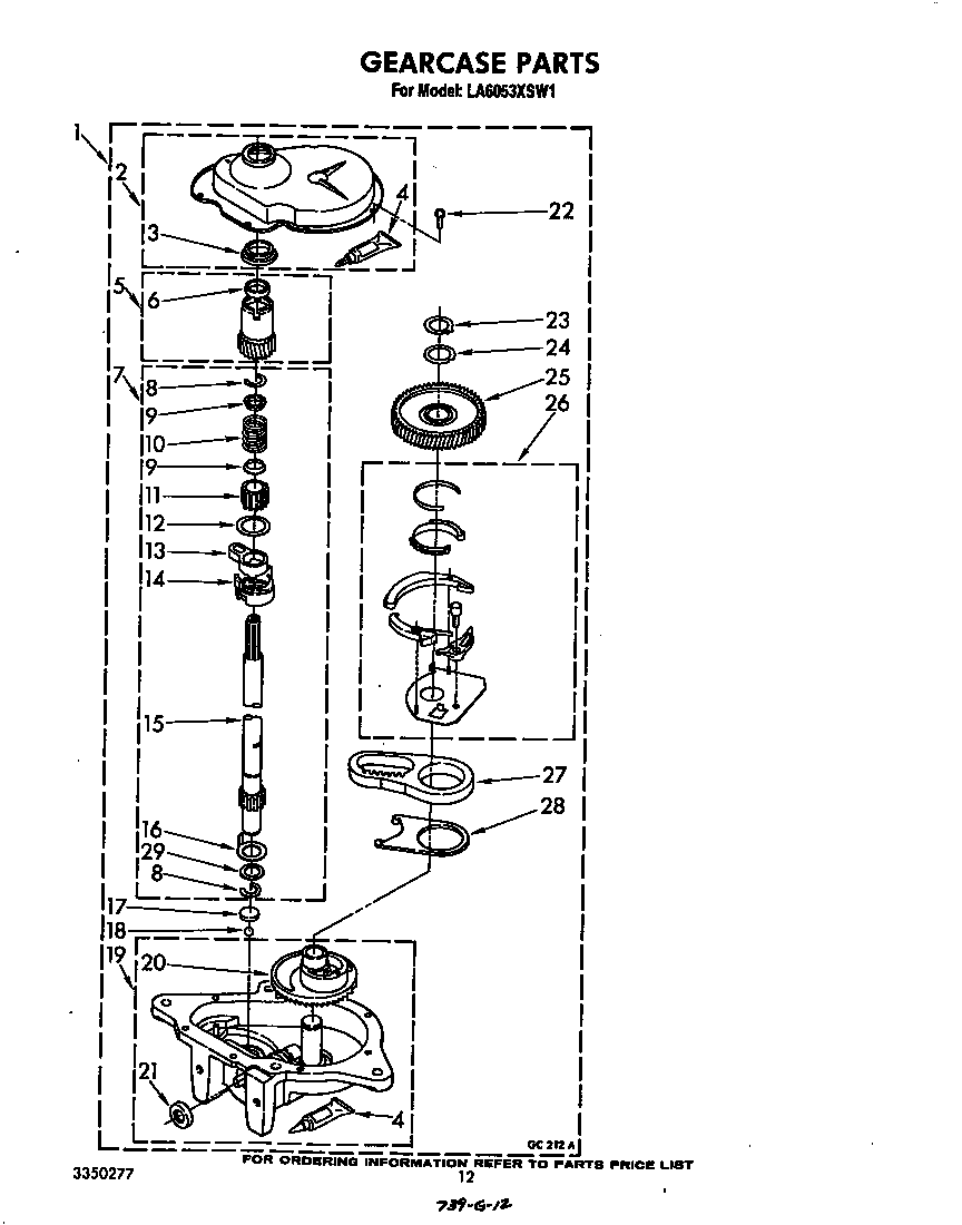 Whirlpool LA6053XSW1 gearcase diagram