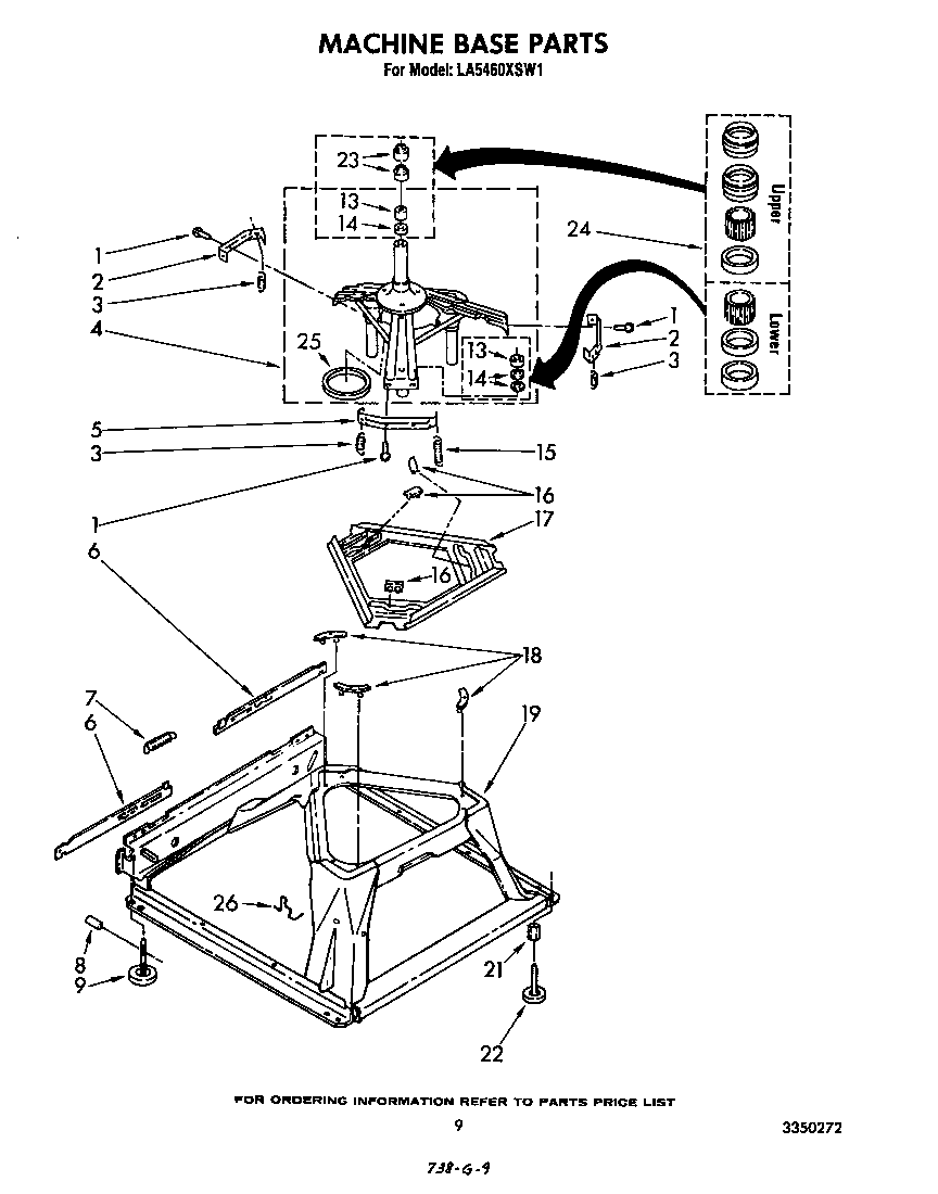 Whirlpool LA5460XSW1 machine base diagram