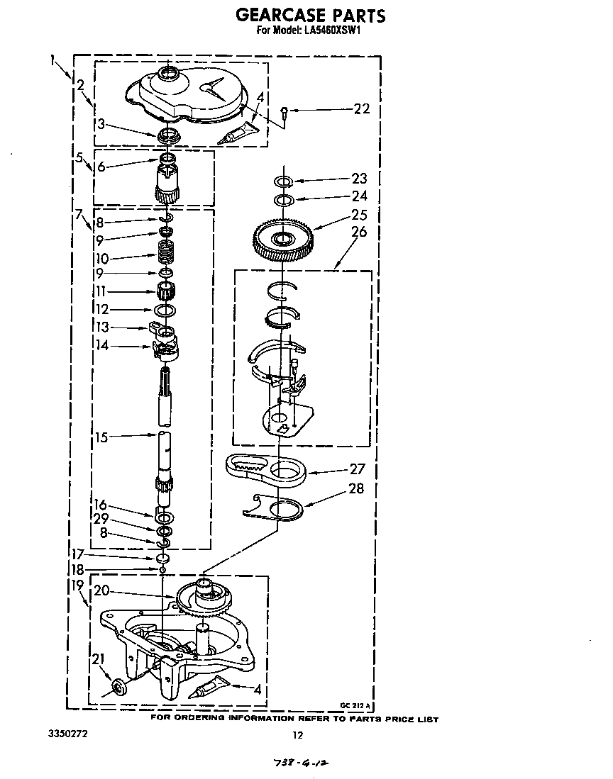 Whirlpool LA5460XSW1 gearcase diagram