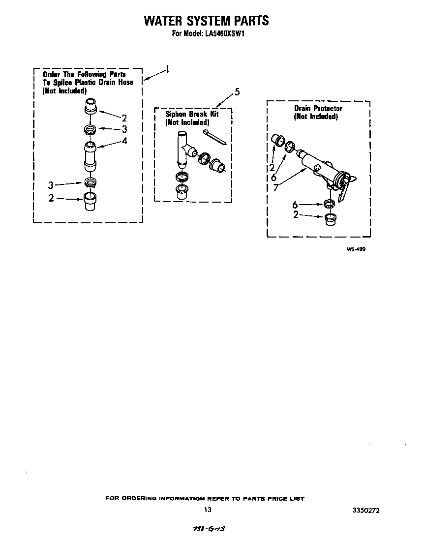 Whirlpool LA5460XSW1 water system diagram