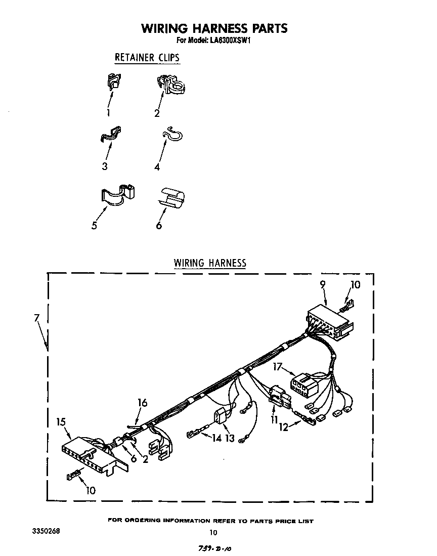 Whirlpool LA6300XSW1 wiring harness diagram