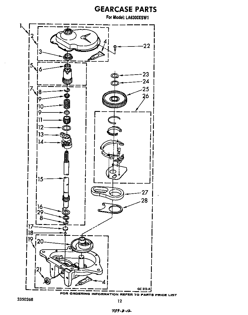 Whirlpool LA6300XSW1 gearcase diagram