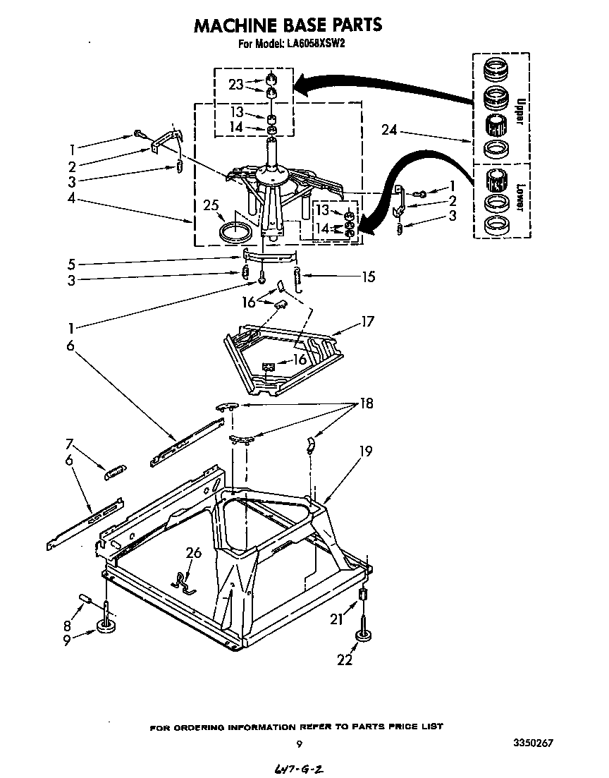 Whirlpool LA6058XSW2 machine base diagram