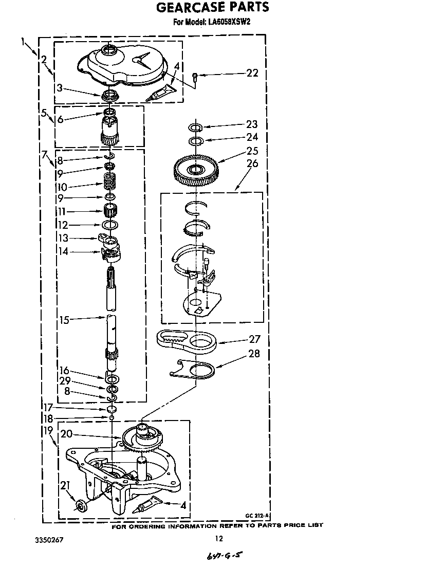 Whirlpool LA6058XSW2 gearcase diagram