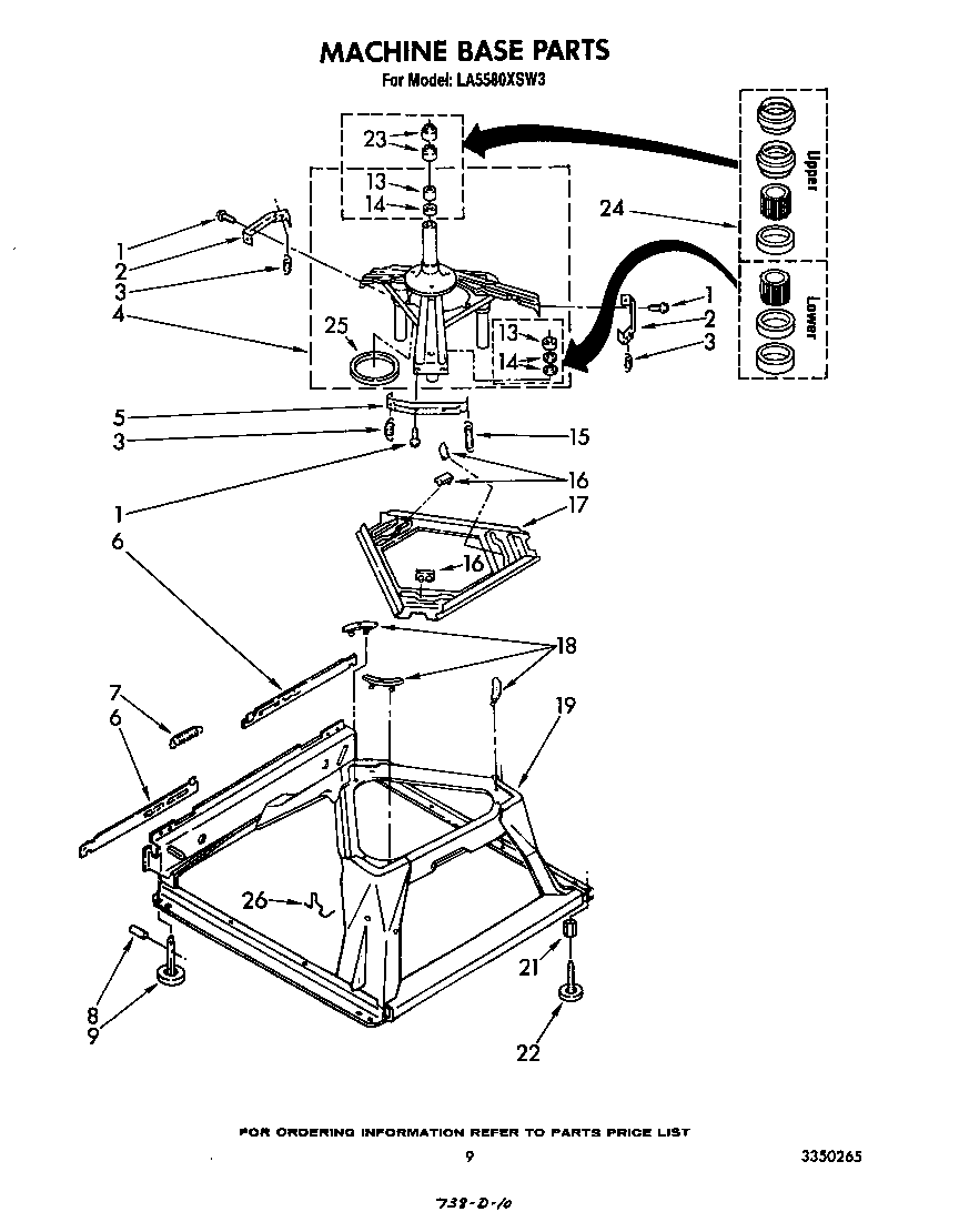 Whirlpool LA5580XSW3 machine base diagram