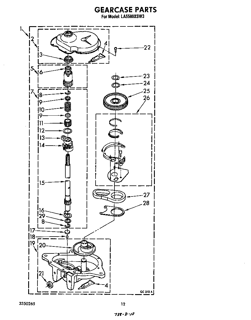 Whirlpool LA5580XSW3 gearcase diagram