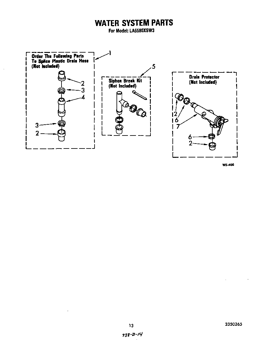 Whirlpool LA5580XSW3 water system diagram