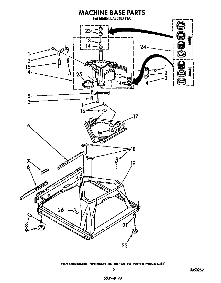 Whirlpool LA6040XTW0 machine base diagram