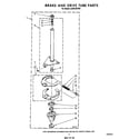Whirlpool LA6010XTW0 brake and drive tube diagram