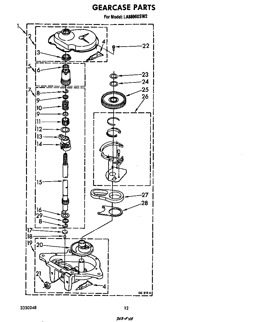 Whirlpool LA8800XSW2 gearcase diagram