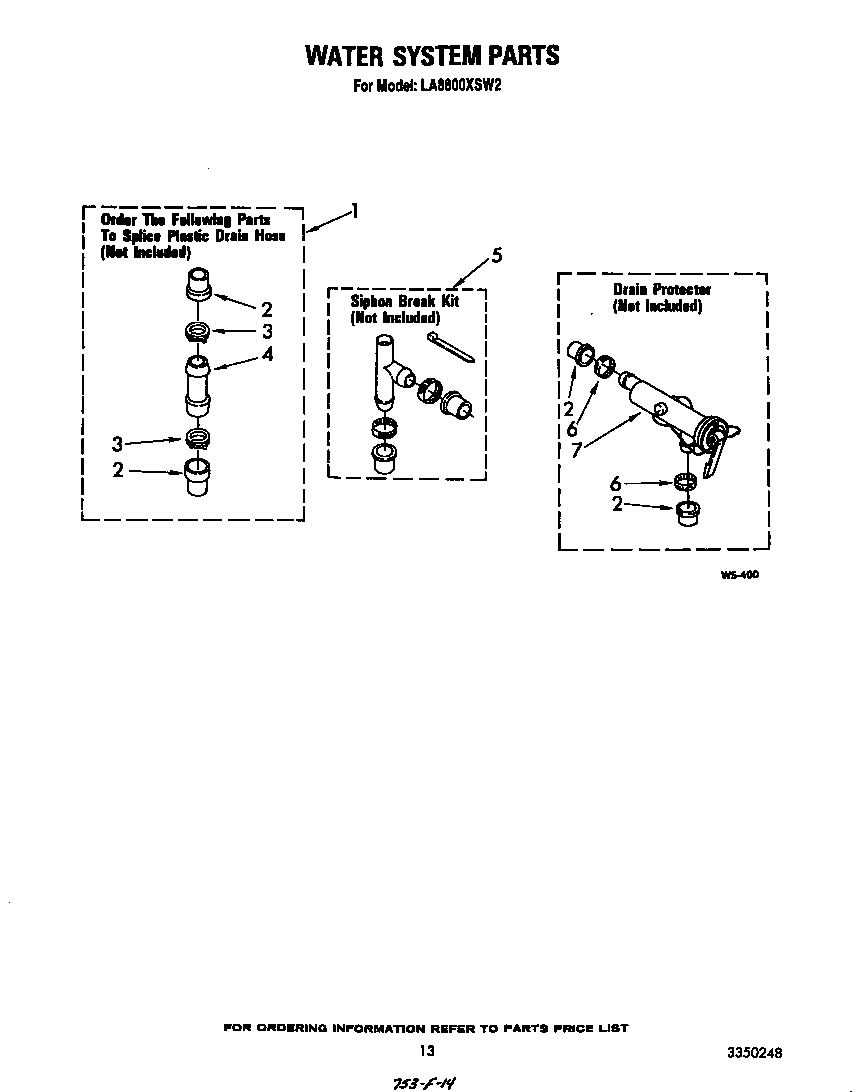 Whirlpool LA8800XSW2 water system diagram