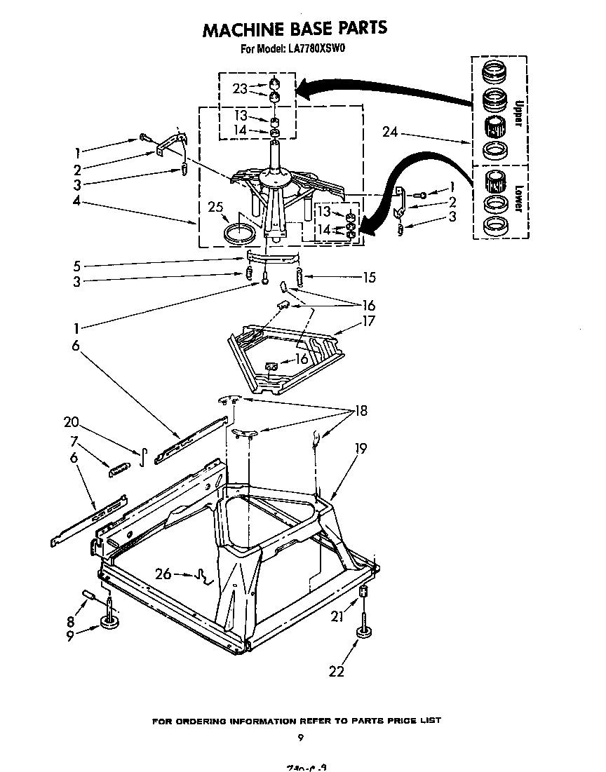 Whirlpool LA7780XSW0 machine base diagram