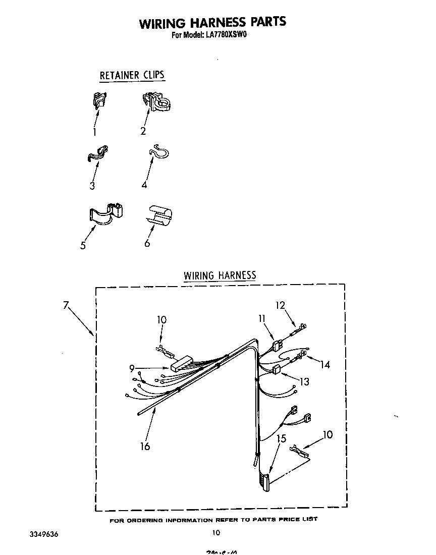 Whirlpool LA7780XSW0 wiring harness diagram