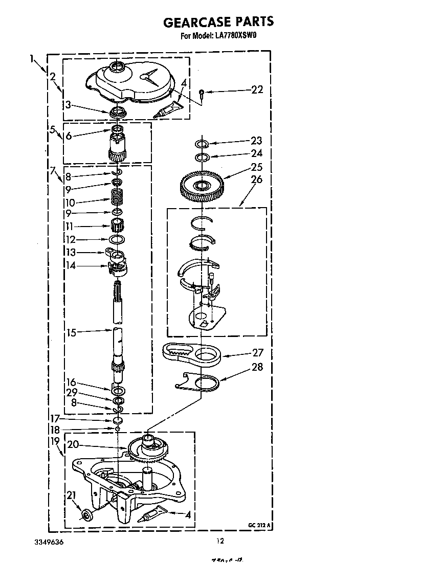 Whirlpool LA7780XSW0 gearcase diagram