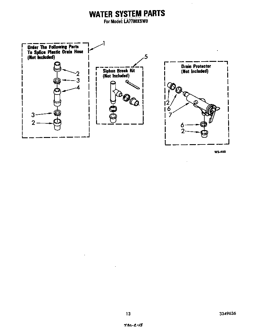 Whirlpool LA7780XSW0 water system diagram