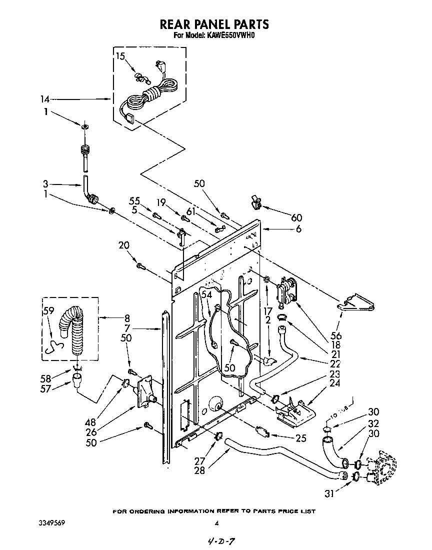 KitchenAid KAWE550VWH0 rear panel diagram