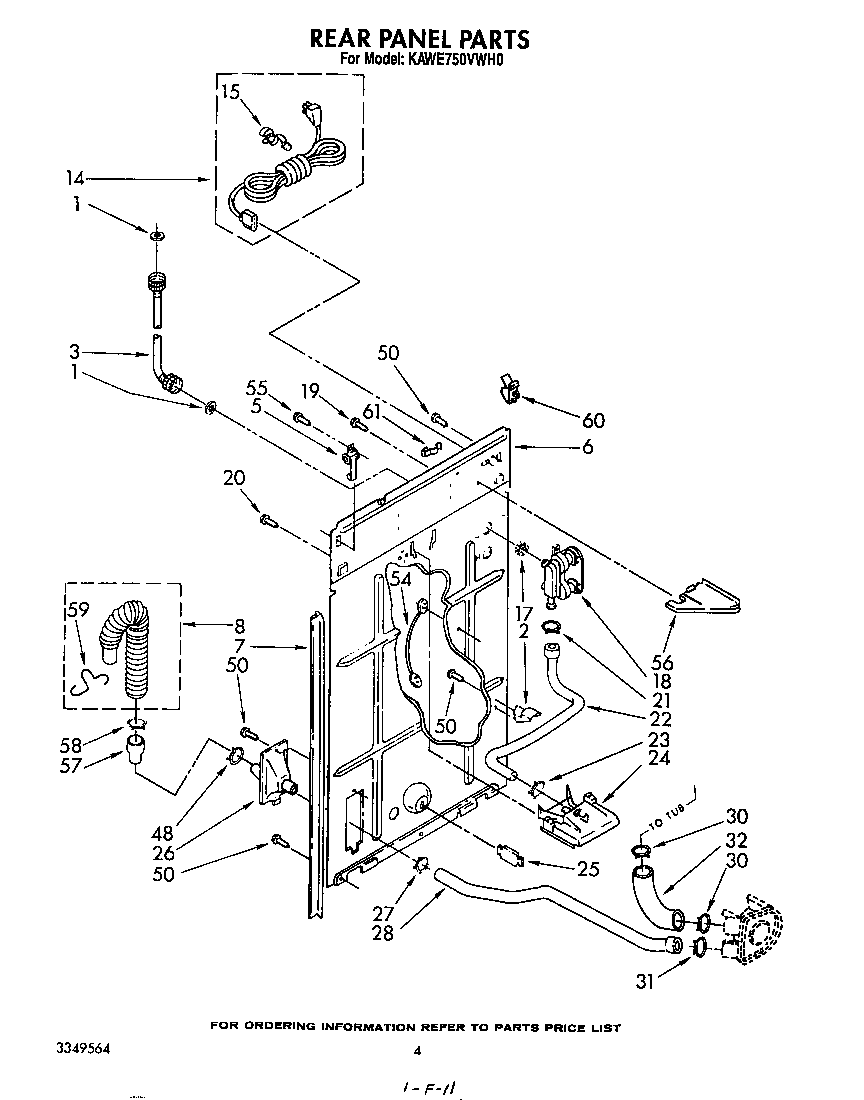 KitchenAid KAWE750VWH0 rear panel diagram