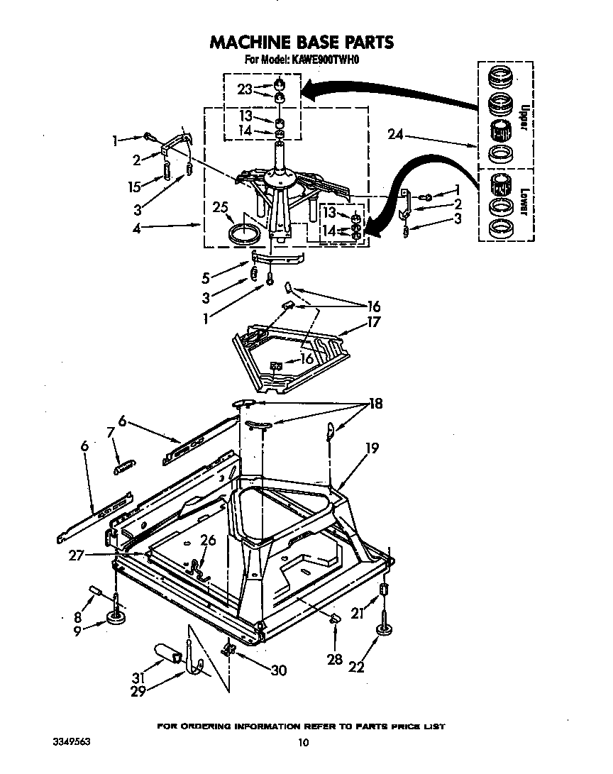 KitchenAid KAWE900TWH0 machine base diagram
