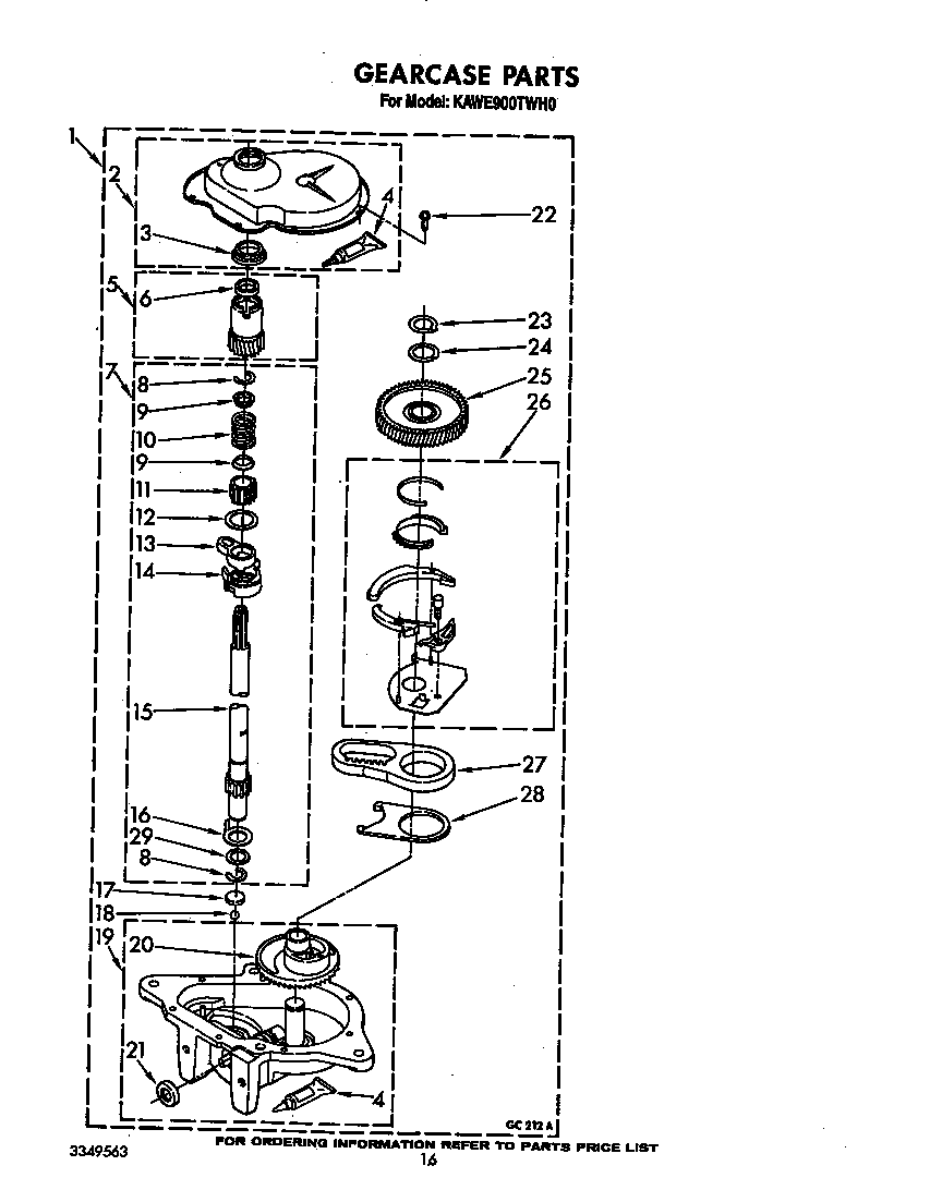 KitchenAid KAWE900TWH0 gearcase diagram