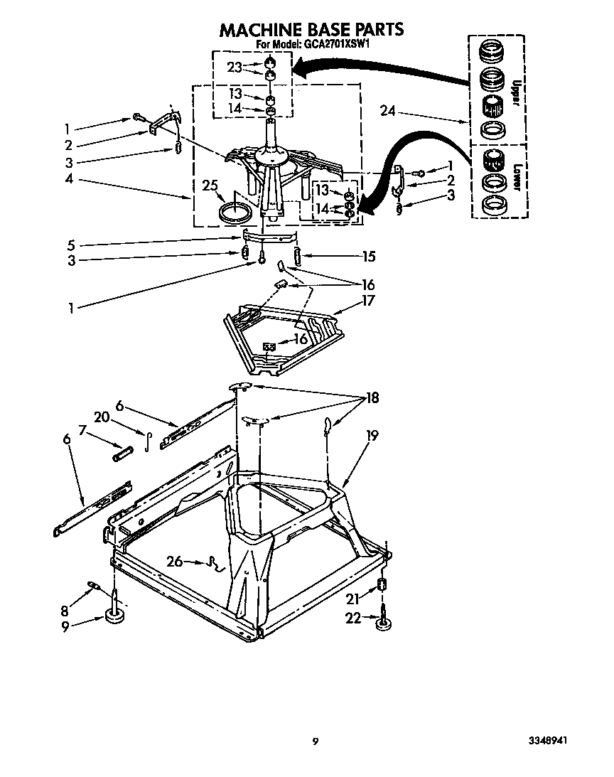 Whirlpool GCA2701XSW1 machine base diagram