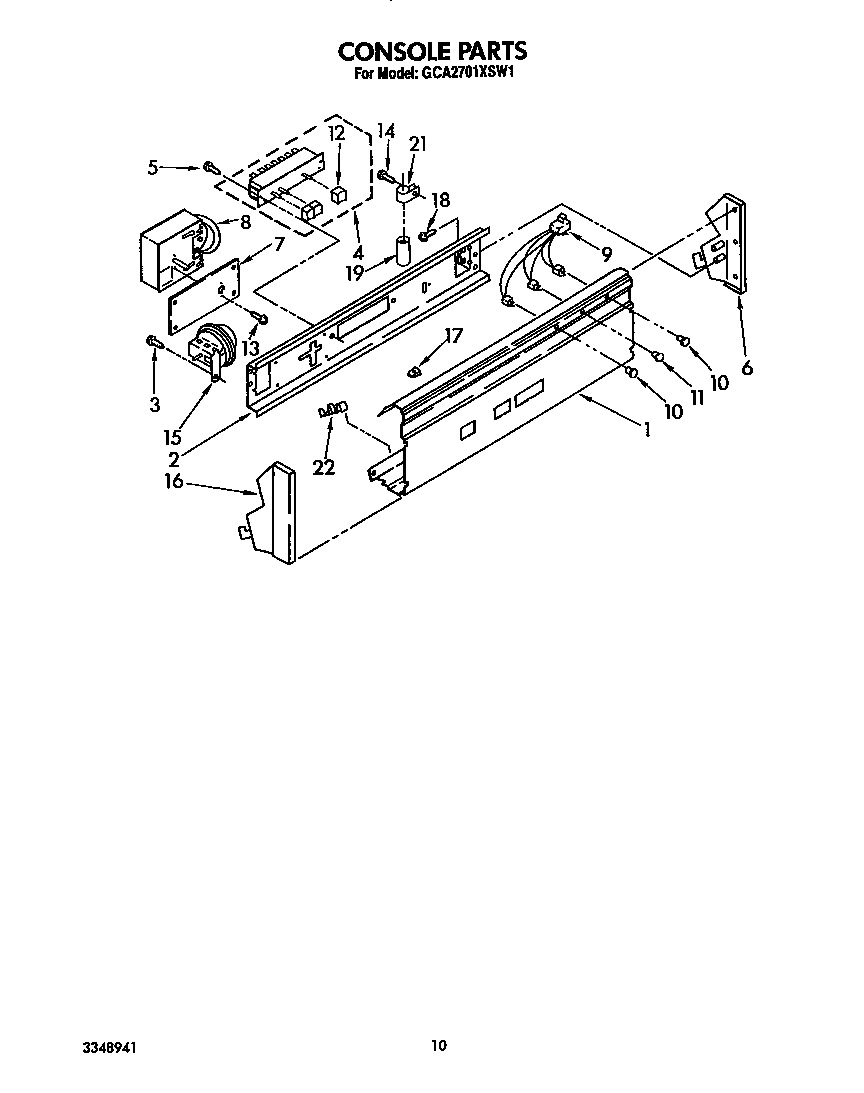 Whirlpool GCA2701XSW1 console diagram
